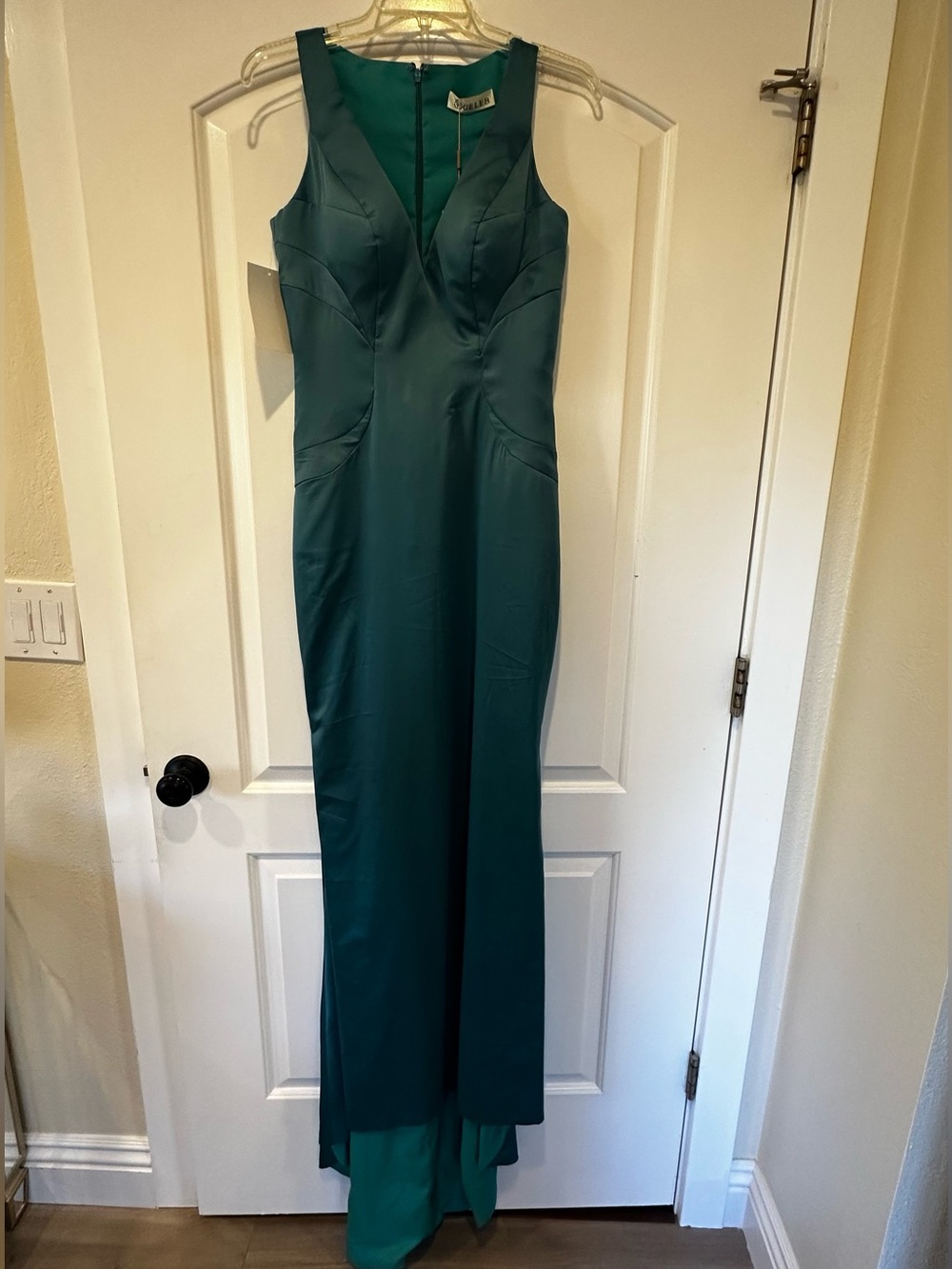 Sleeveless Teal Maxi Dress with V-Neck